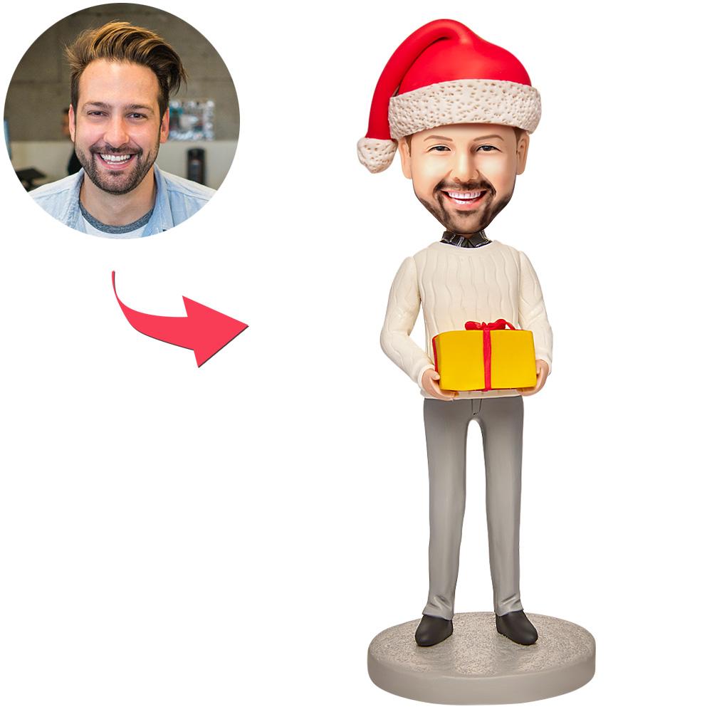 Regalo Di Natale, Tempo Libero Natalizio, Uomo, Bobblehead Personalizzato Con Testo Inciso - GiftlabIT