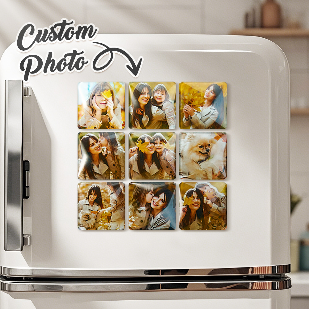 Magnete Da Frigorifero Personalizzato Con Foto, In Vetro Quadrato, Per Arredamento Casa, Idea Regalo. - GiftlabIT