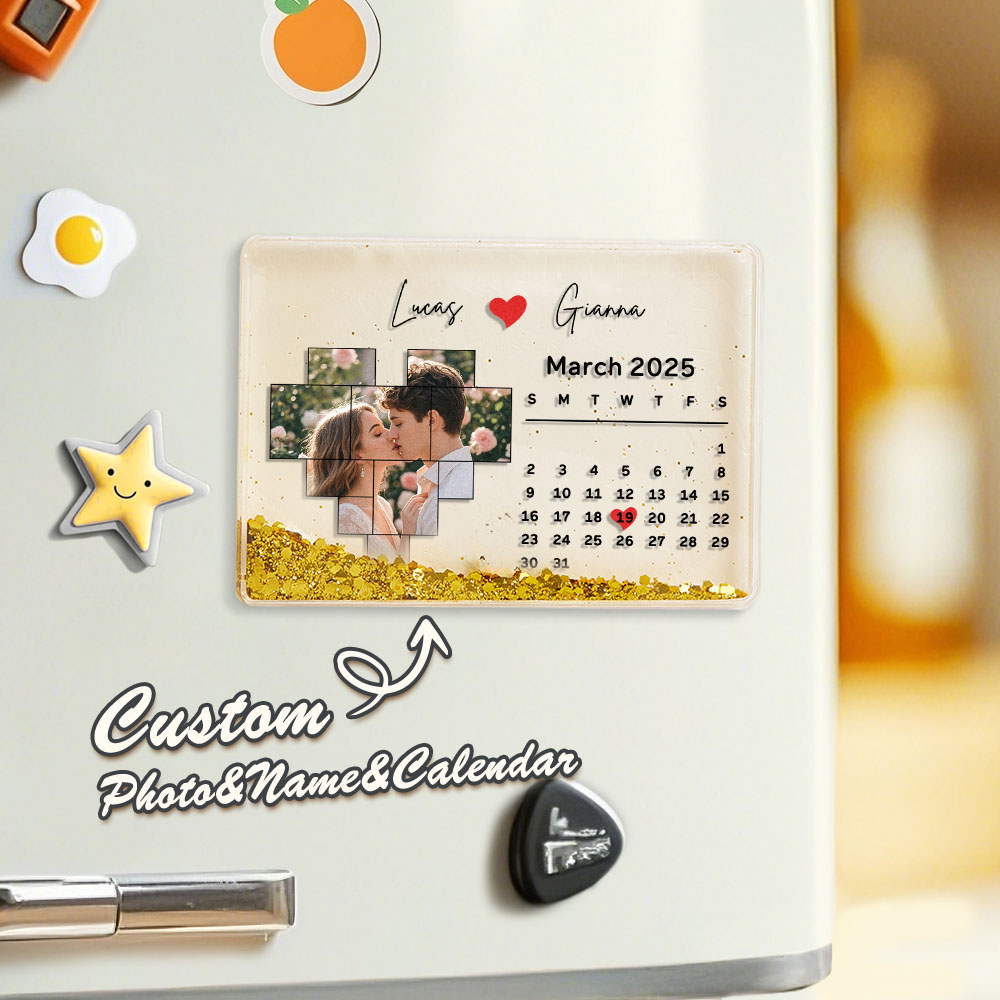 Magneti Da Frigo Personalizzati In Acrilico Con Foto E Date Personalizzate Per Frigorifero. - GiftlabIT
