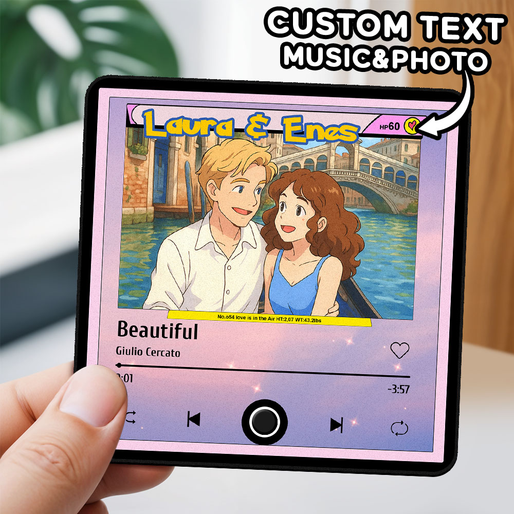 Magnete Da Frigo Personalizzato Con Foto. La Musica Può Essere Riprodotta Senza Cellulare. Decorazione Per Frigorifero Con Foto Per Innamorati. - GiftlabIT