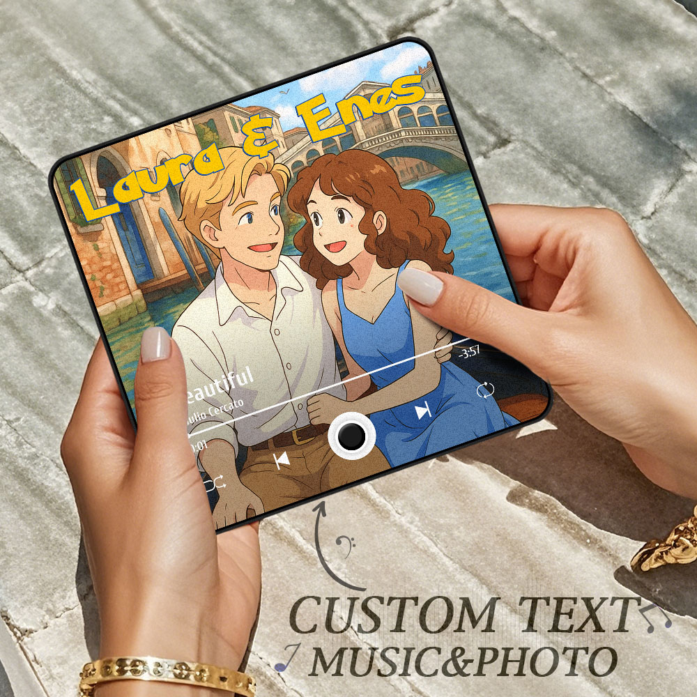 Magnete Da Frigo Personalizzato Con Foto Di Cartoni Animati. La Musica Può Essere Riprodotta Senza Bisogno Del Cellulare. Decorazione Per Frigorifero Con Foto, Ideale Per Innamorati. - GiftlabIT