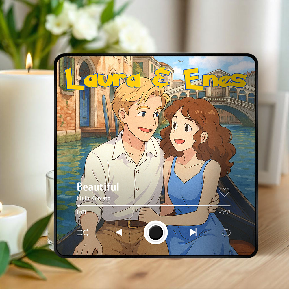 Magnete Da Frigo Personalizzato Con Foto. La Musica Può Essere Riprodotta Senza Bisogno Del Cellulare. Decorazione Per Frigorifero Con Foto Per Innamorati. - GiftlabIT