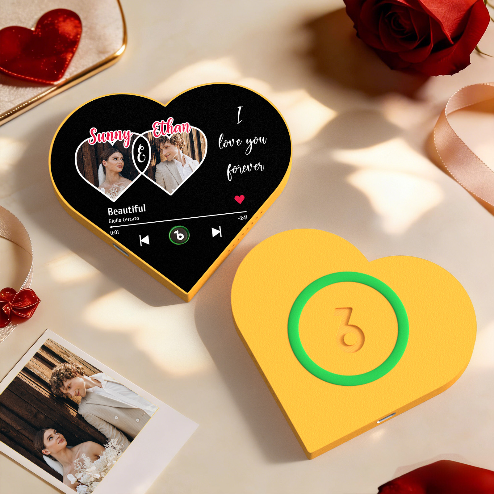Magnete Da Frigo Personalizzato A Forma Di Cuore Con Foto E Musica, Amore Eterno, Regalo Romantico Per Coppie, Regalo Di San Valentino - GiftlabIT