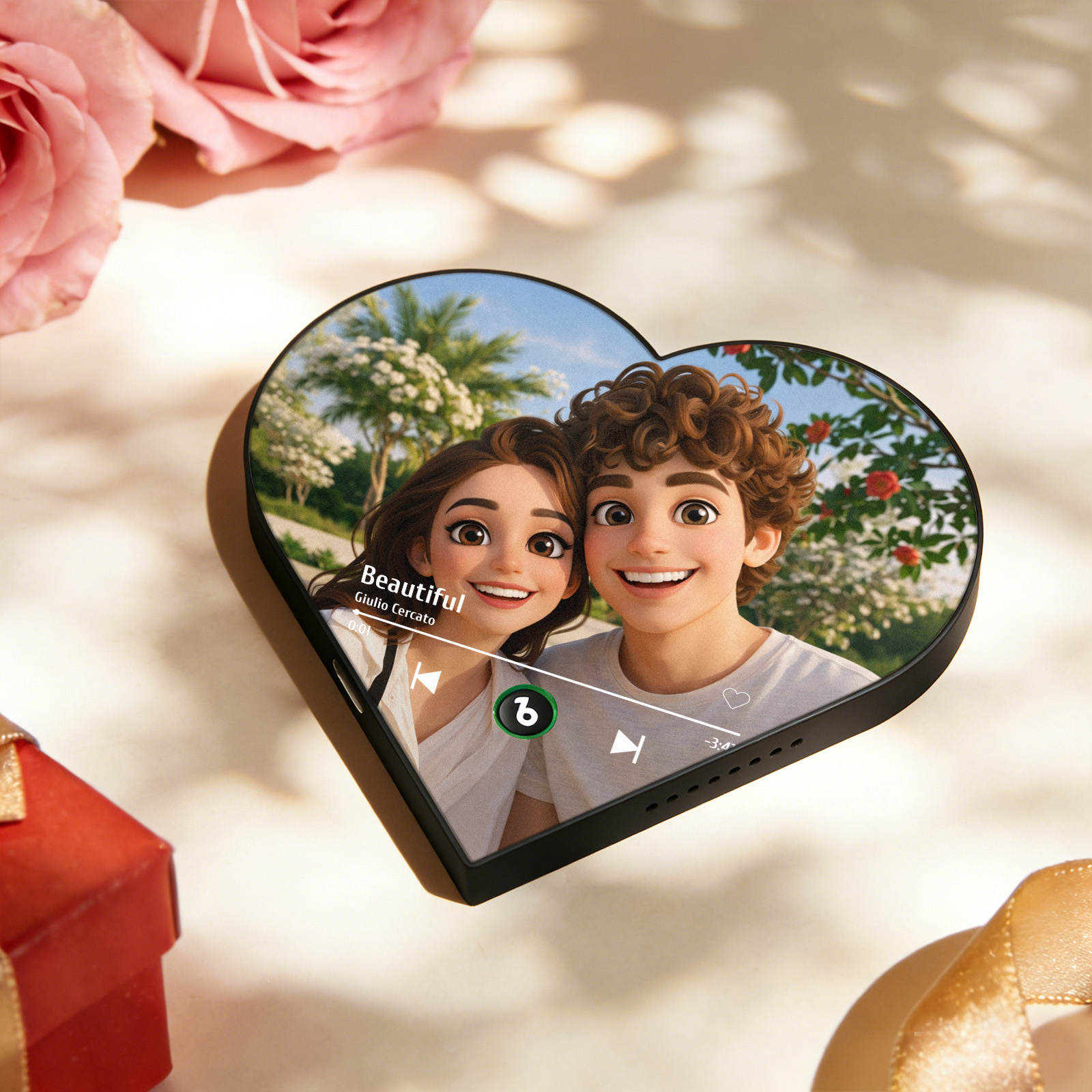 Magnete Da Frigo Personalizzato A Forma Di Cuore In Stile Cartone Animato Con Foto E Musica, Regalo Romantico Per Coppie, Regalo Di San Valentino - GiftlabIT