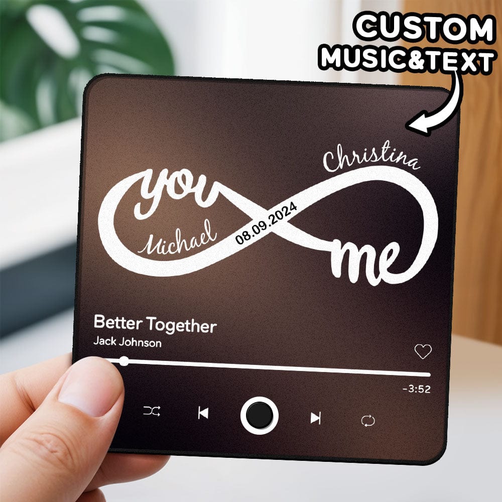 Magnete Da Frigorifero Personalizzato Con Musica Magnete Da Frigorifero Personalizzato Con Nome Infinity Love - GiftlabIT