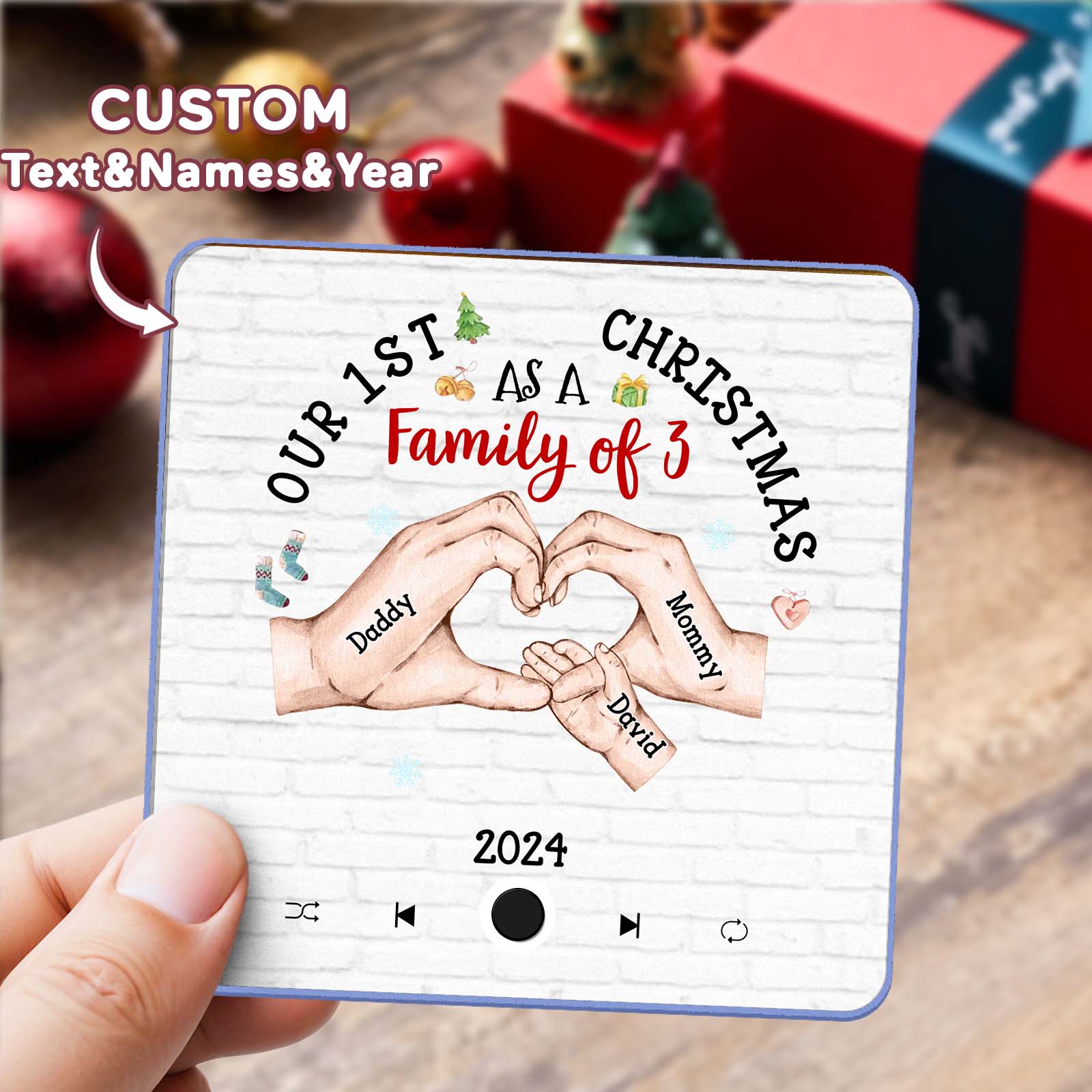 Magnete Da Frigo Musicale Personalizzato, Magnete Da Frigo Personalizzato Con I Nomi Della Famiglia, Regalo Di Natale - GiftlabIT