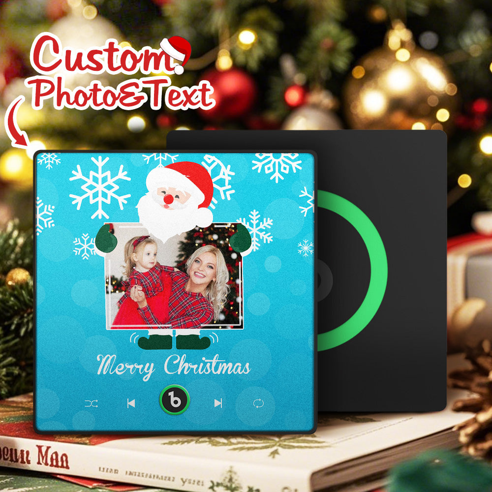 Magnete Da Frigo Personalizzato Con Musica E Foto, Babbo Natale E Fiocchi Di Neve, Per Natale. - GiftlabIT
