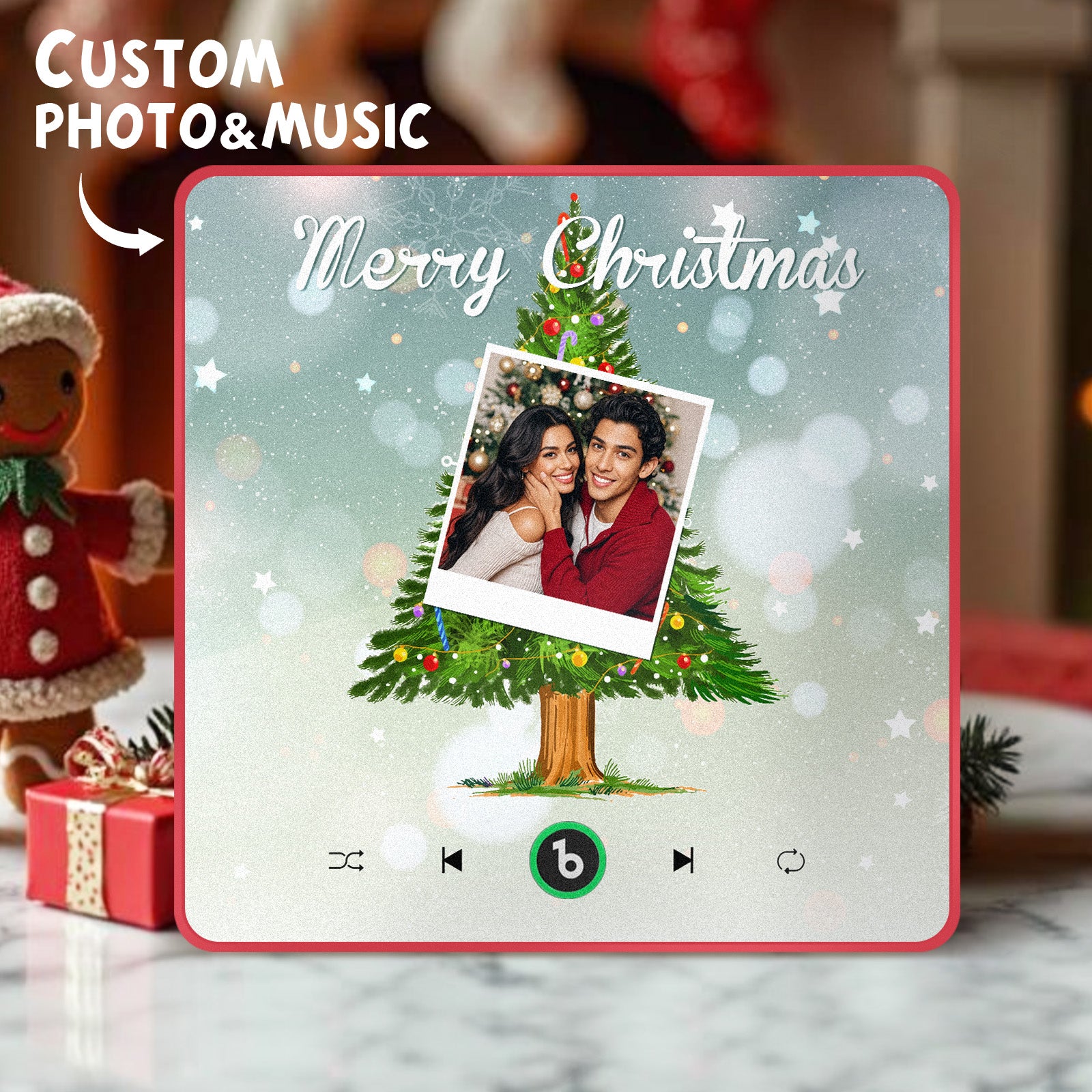 Magnete Da Frigo Personalizzato Con Musica E Foto, Magnete Da Frigo A Forma Di Albero Di Natale Per Regali Di Natale - GiftlabIT