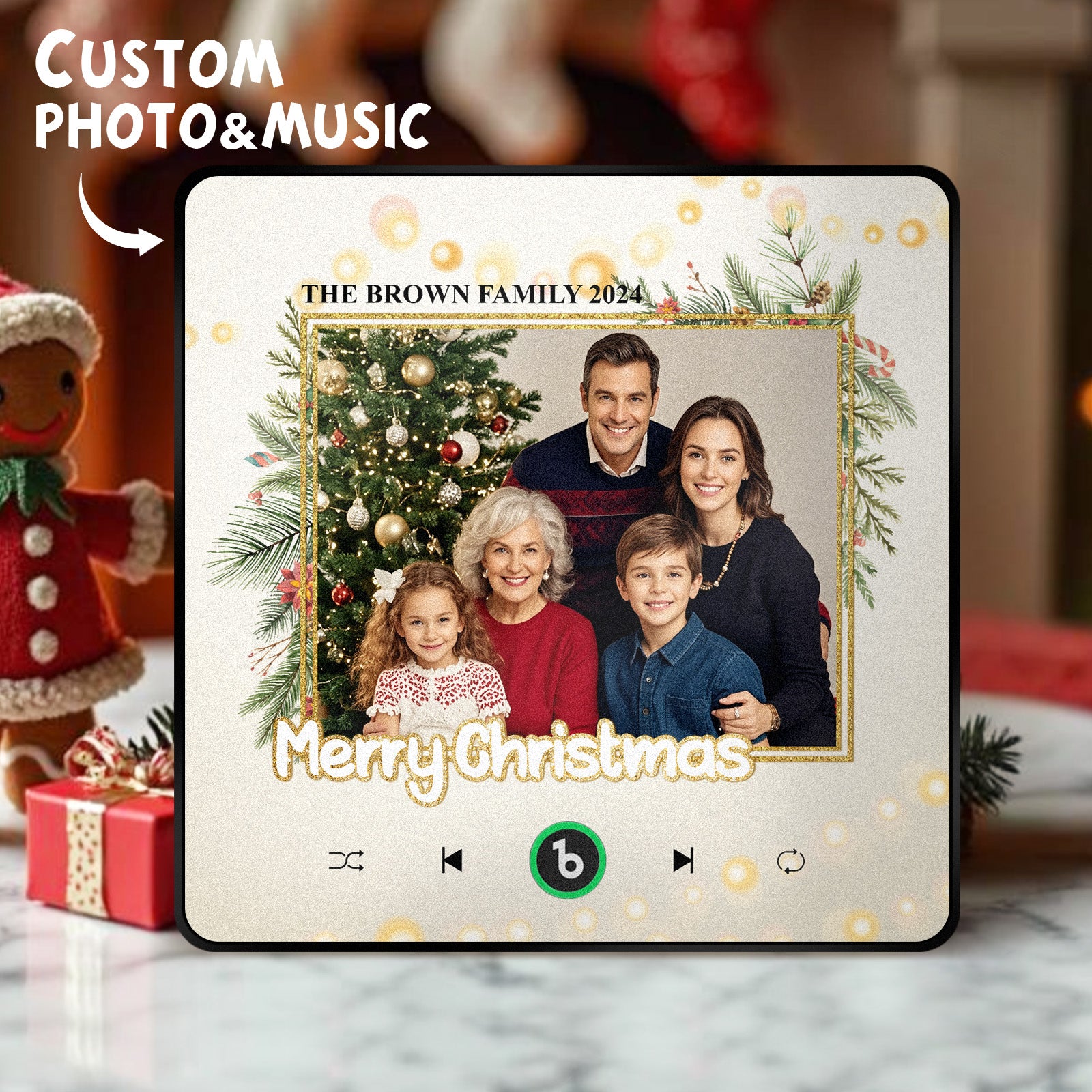 Magneti Da Frigo Personalizzati Con Musica, Magneti Da Frigo Migliorati Con Foto, Regali Di Natale, Regali Per La Famiglia. - GiftlabIT
