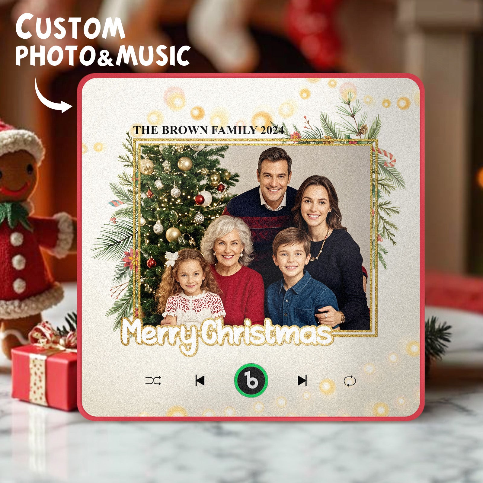 Magneti Da Frigo Personalizzati Con Musica, Magneti Da Frigo Migliorati Con Foto, Regali Di Natale, Regali Per La Famiglia. - GiftlabIT