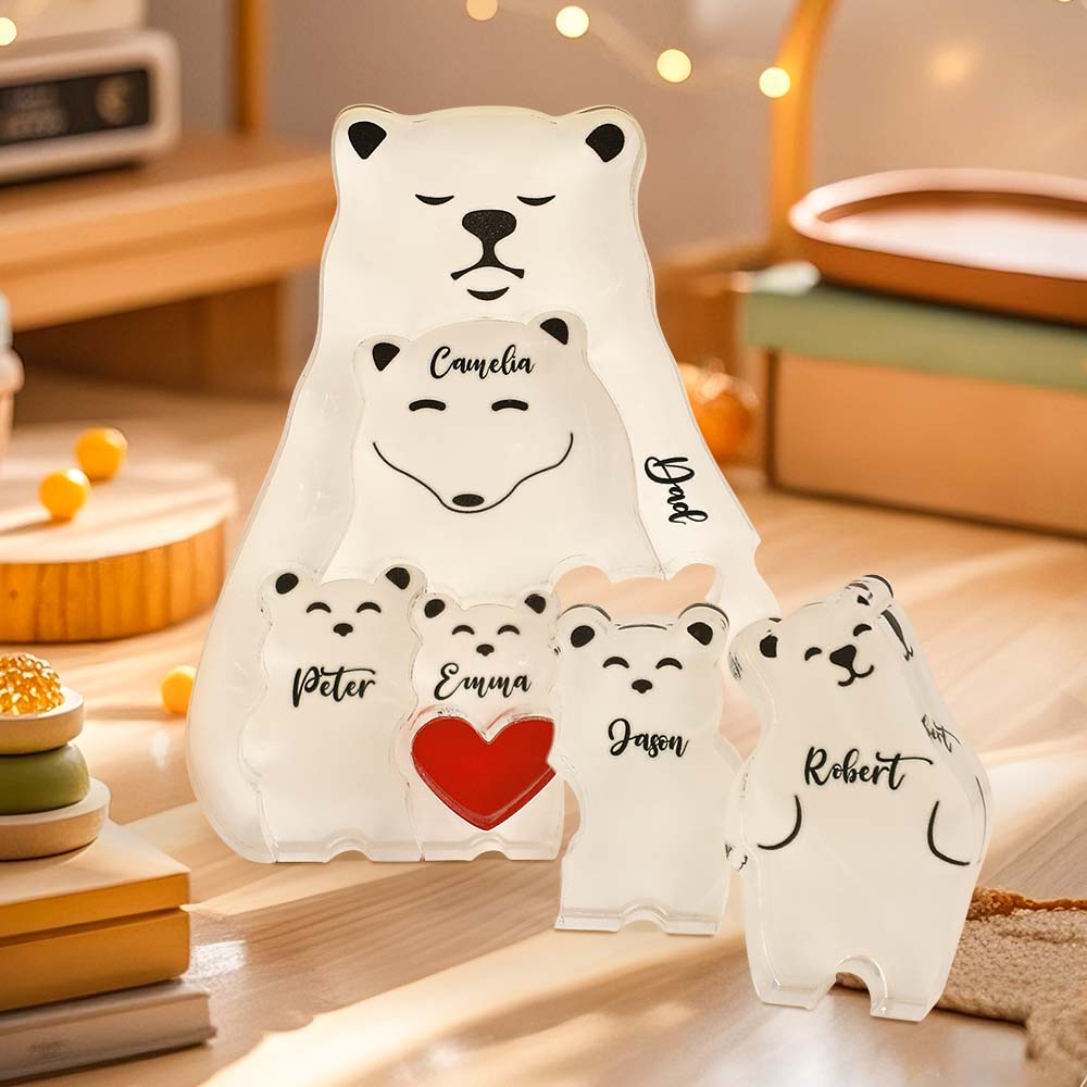 Puzzle Personalizzato A Forma Di Orso, Orsi Per Genitori Single, Puzzle A Blocchi Per La Famiglia, Regali Per Mamma E Papà - GiftlabIT