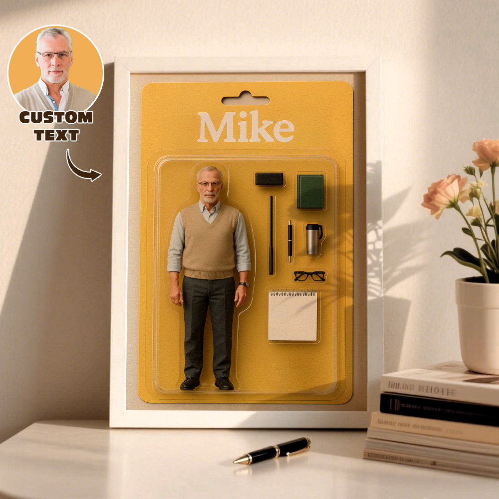 Ritratti Personalizzati Di Action Figure | Decorazioni Personalizzate Per Scatole Di Giocattoli | Cornici Per Foto Personalizzate | L'uomo Più Grande - GiftlabIT