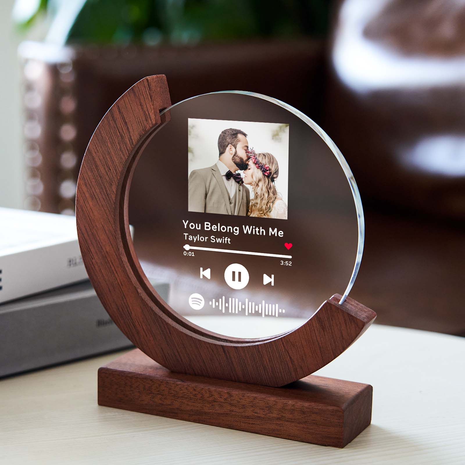 Targa Musicale In Cristallo Con Codice Musicale Personalizzato Scansionabile E Foto Personalizzata - GiftlabIT
