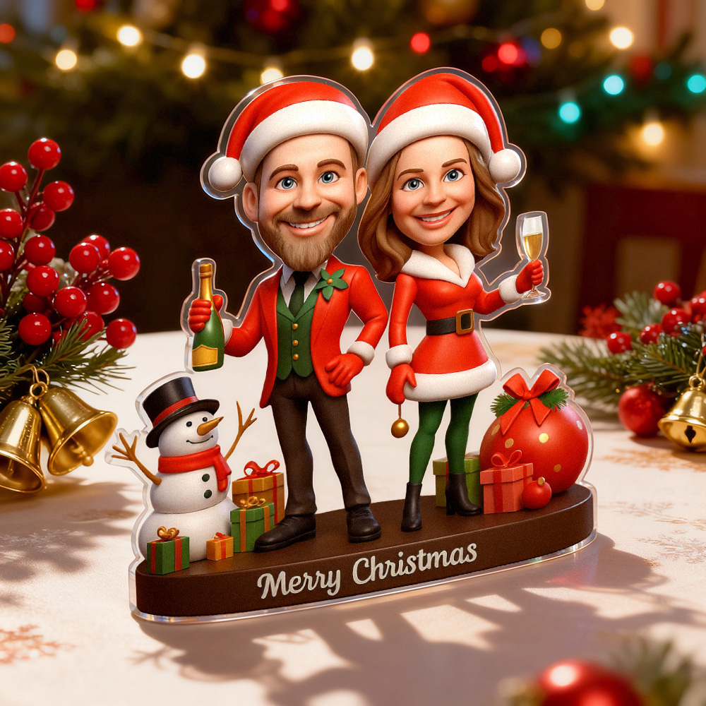 Targa Acrilica Personalizzata Con Ritratto Di Coppia, Regalo Di Natale. - GiftlabIT