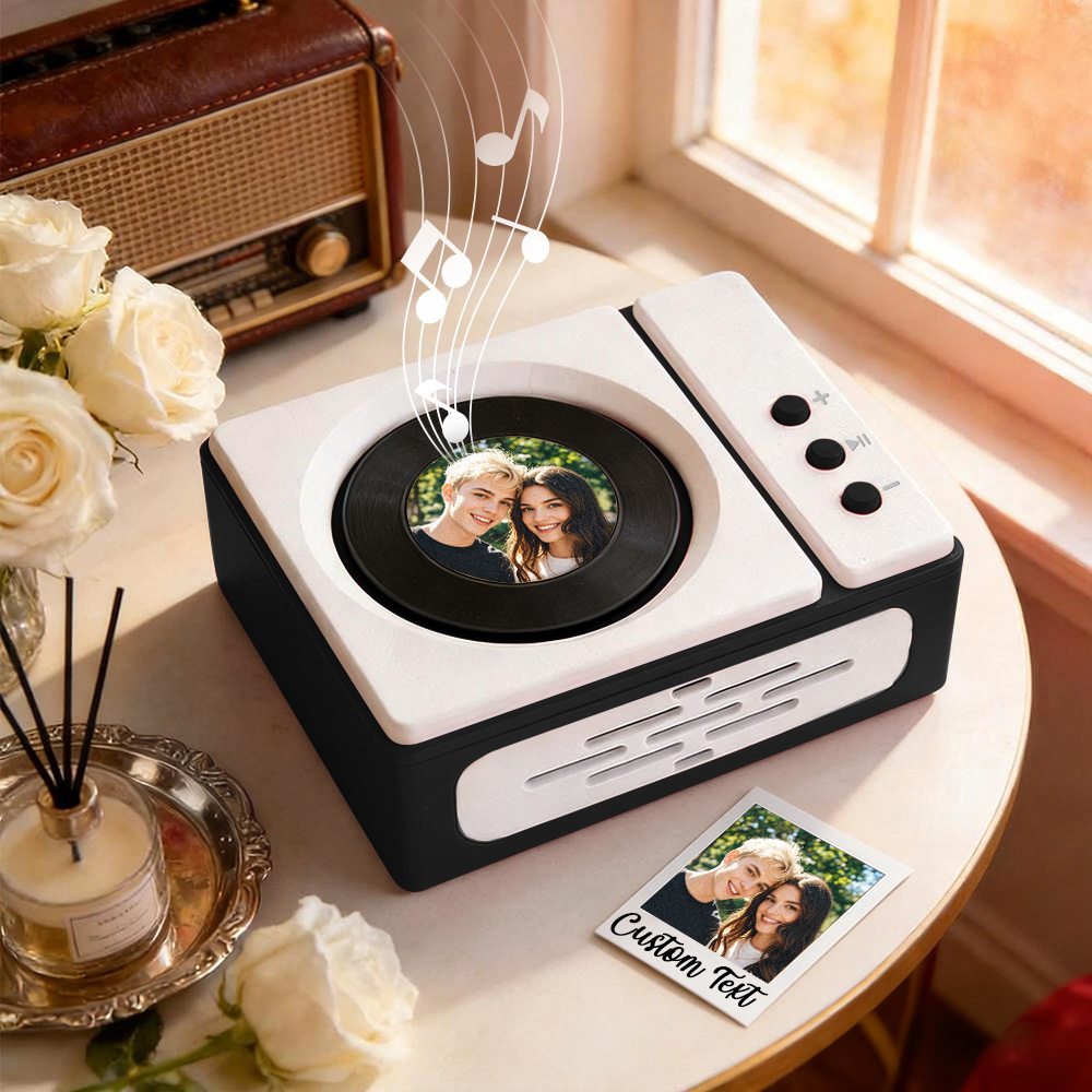 Mini Giradischi Personalizzato Con Foto E Canzone A Scelta - Un Regalo Di Natale Musicale Unico - GiftlabIT