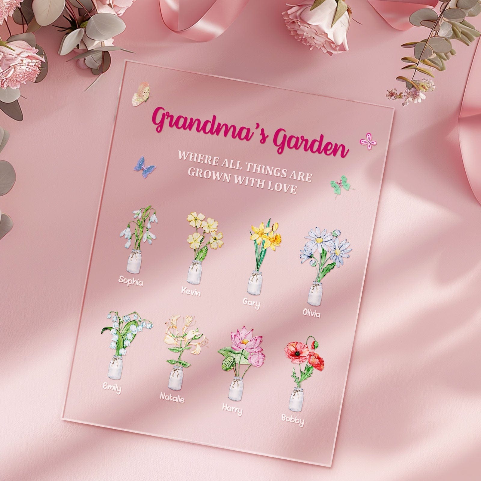 Targa Acrilica Personalizzata 'il Giardino Della Nonna: Dove Le Cose Crescono Con Amore' - GiftlabIT
