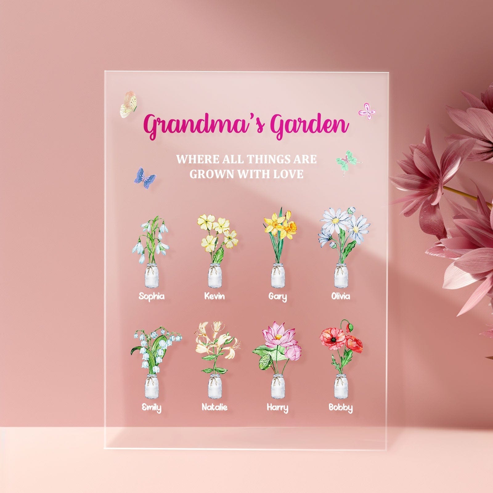 Targa Acrilica Personalizzata 'il Giardino Della Nonna: Dove Le Cose Crescono Con Amore' - GiftlabIT