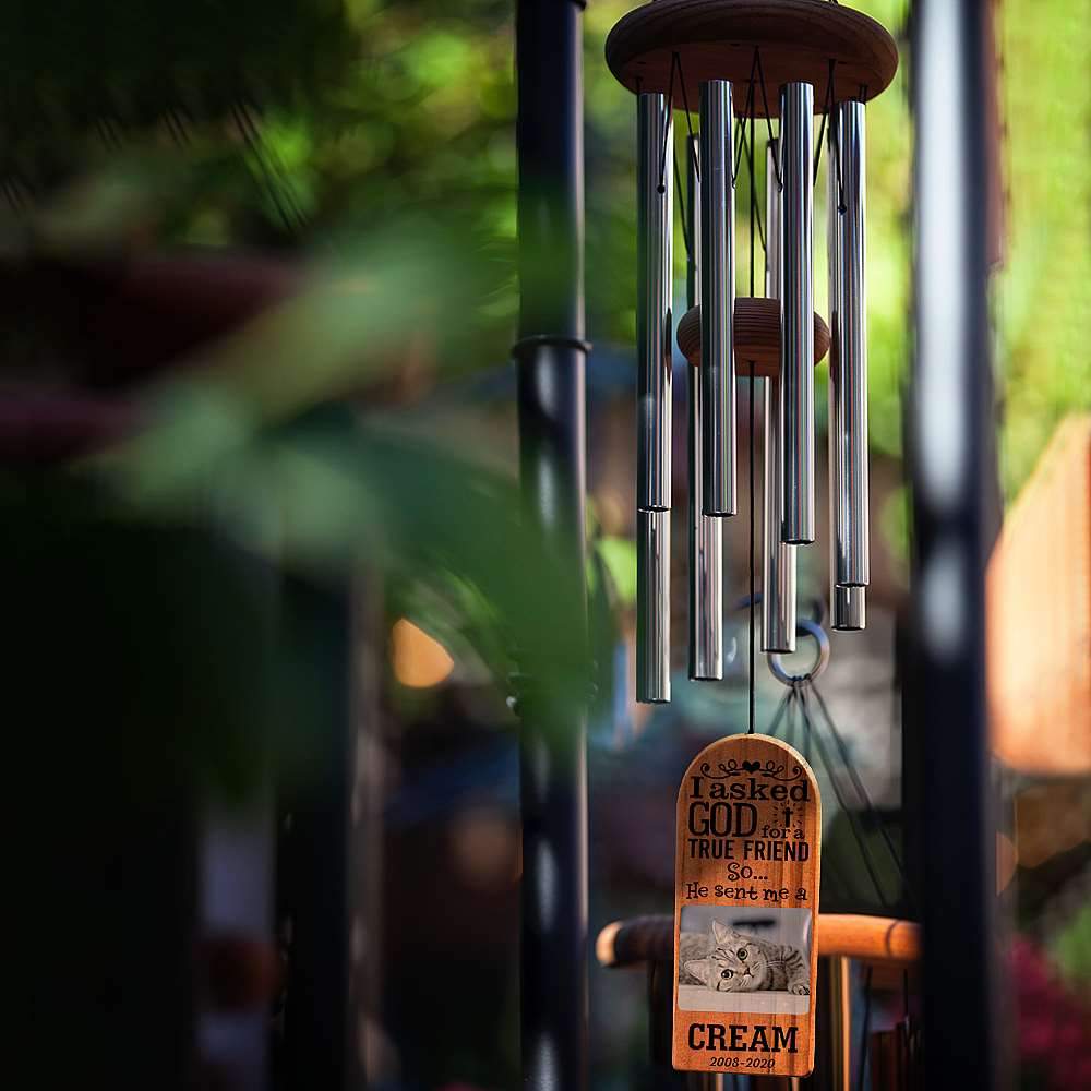 Campanelli A Vento Per Condoglianze, Campanelli A Vento Personalizzati, Campanelli A Vento Su Misura, Regali Commemorativi Per Gatti - GiftlabIT