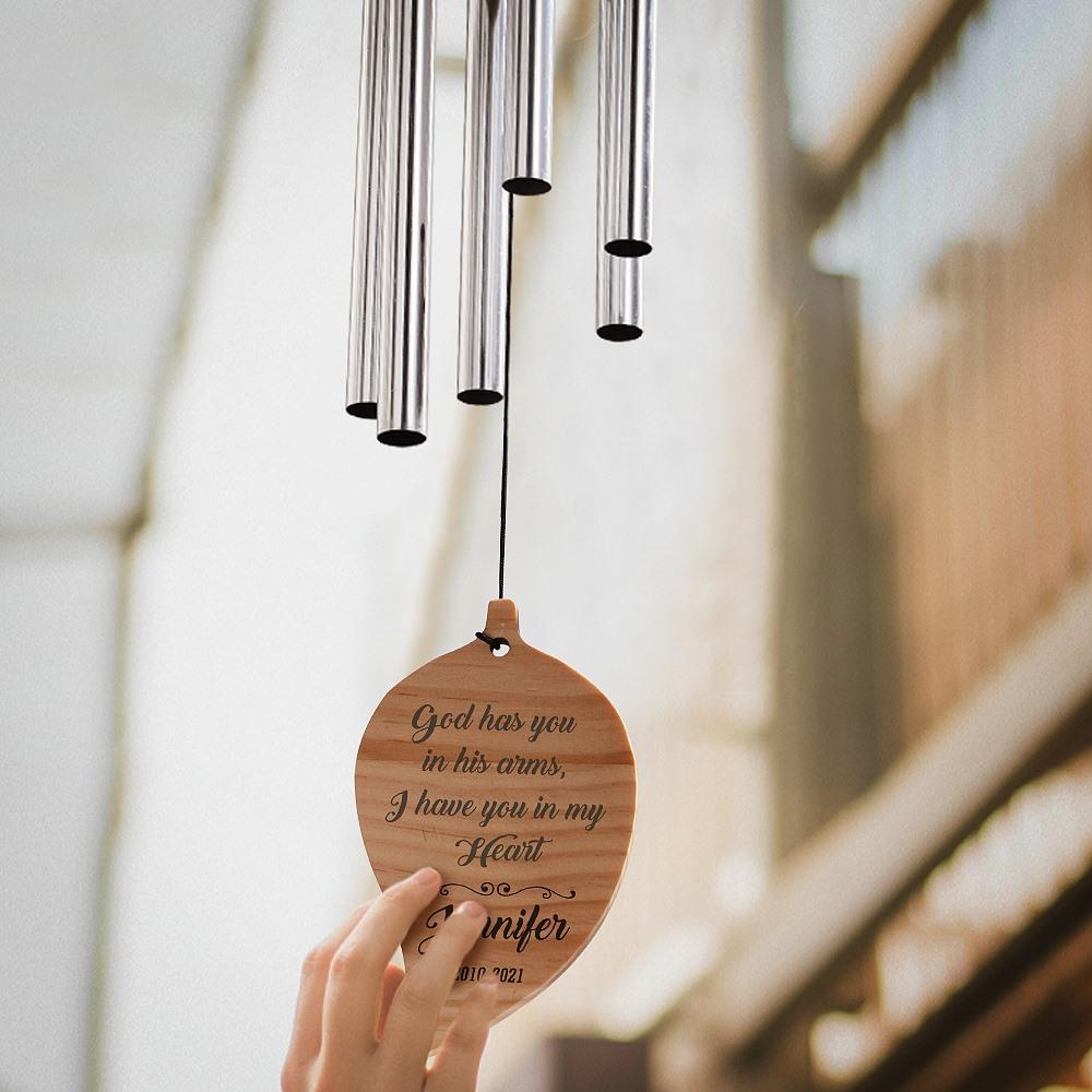 Campanelli A Vento Per Condoglianze, Campanelli A Vento Personalizzati, Campanelli A Vento Con Incisione Personalizzata, Regali Commemorativi. - GiftlabIT