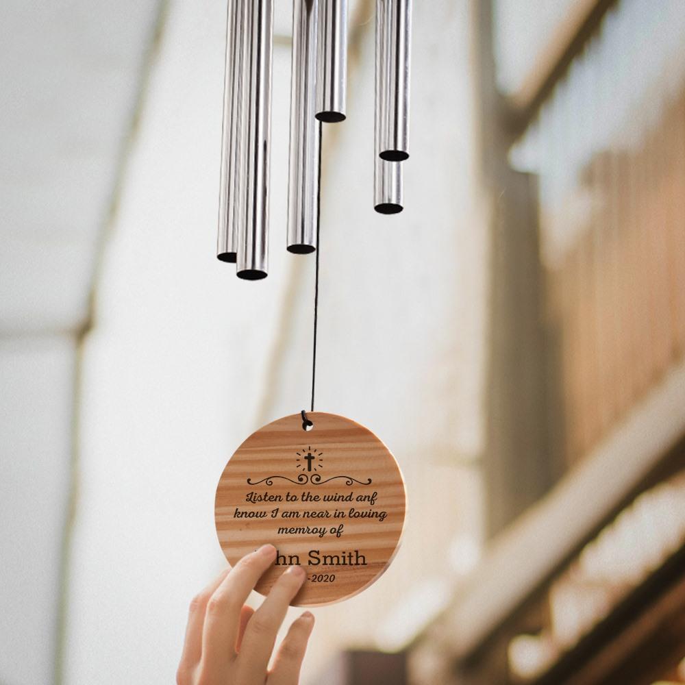 Campanelli A Vento Per Condoglianze, Campanelli A Vento Personalizzati, Campanelli A Vento Con Incisione Personalizzata, Regali Commemorativi Personalizzati - GiftlabIT