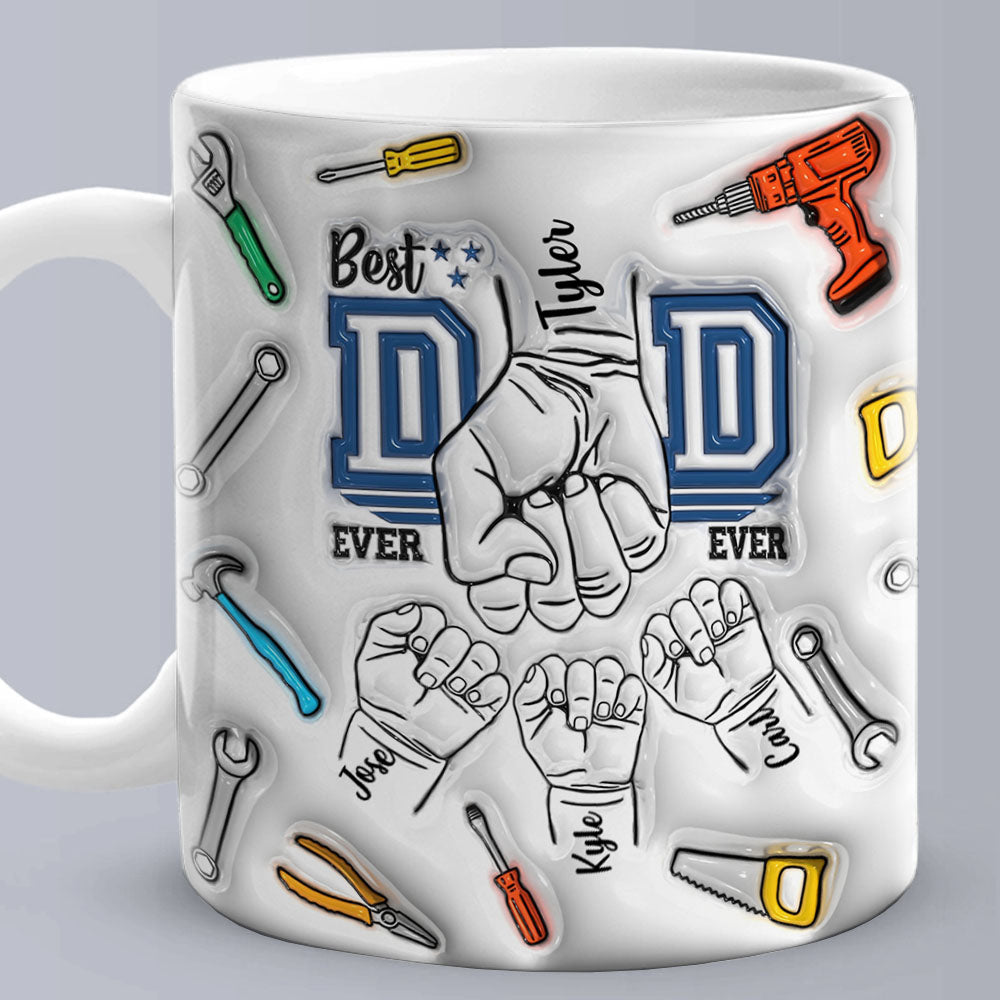 Tazza Personalizzata Con Effetto 3d 'il Miglior Papà Di Sempre' Per La Festa Del Papà, Per Bambini Da 1 A 6. - GiftlabIT