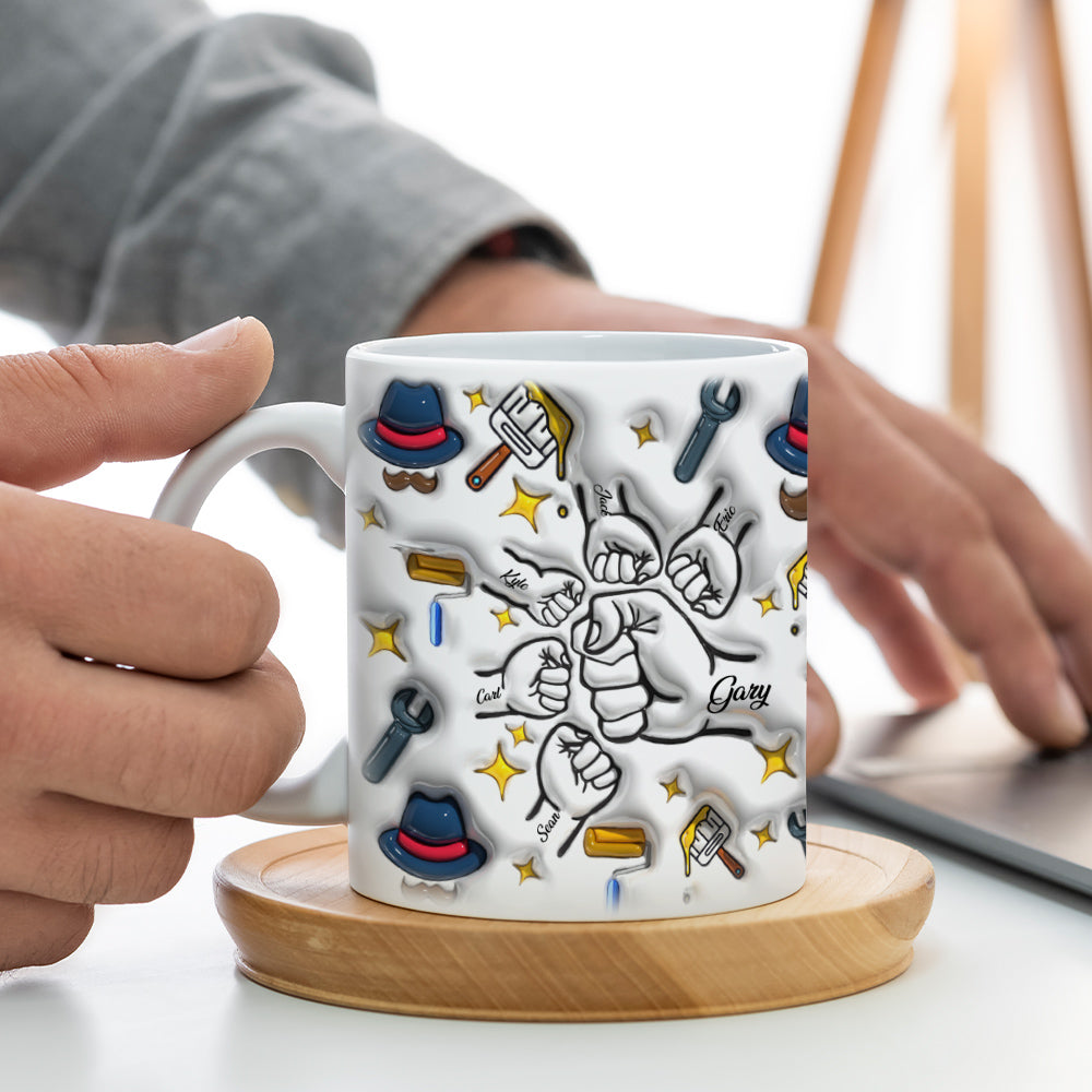 Tazza Da Caffè In Ceramica Personalizzata Con Effetto 3d A Rilievo, Regalo Per La Festa Del Papà, Per Bambini Da 1 A 6. - GiftlabIT