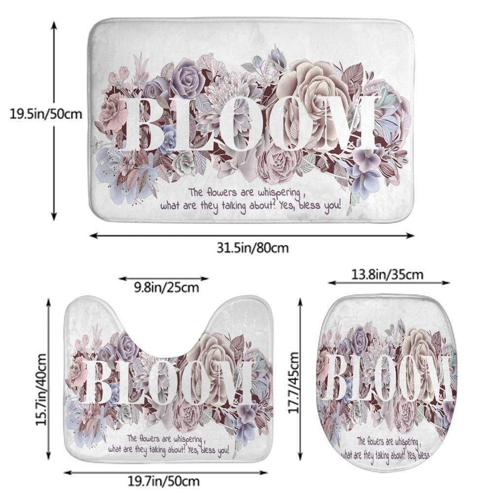 Set Di 3 Tappetini Antiscivolo Assorbenti Per Bagno E Wc, 19*31 Pollici (48*79 Cm). - GiftlabIT