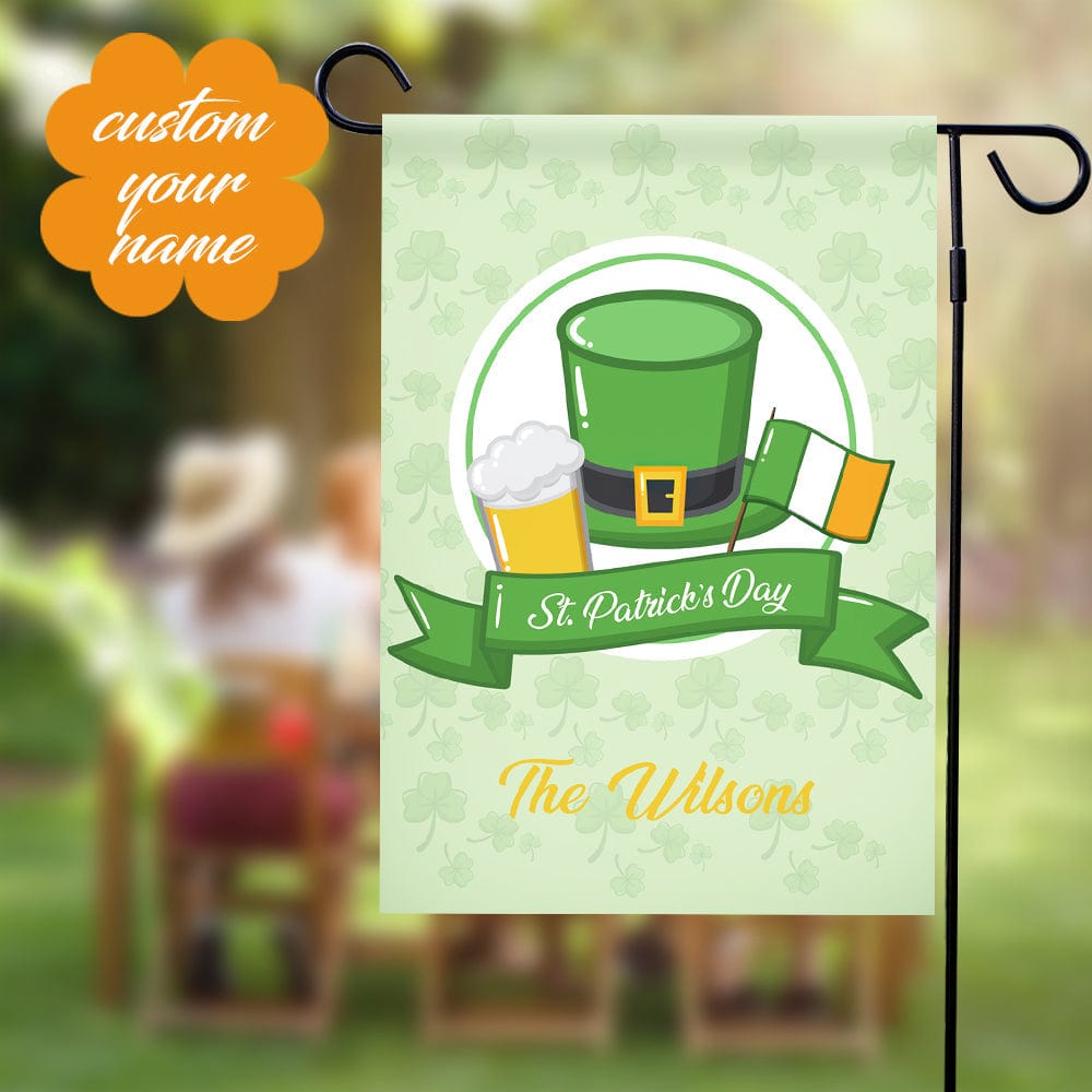Bandiera Di San Patrizio Personalizzata, Regalo Da Giardino Per La Famiglia - GiftlabIT