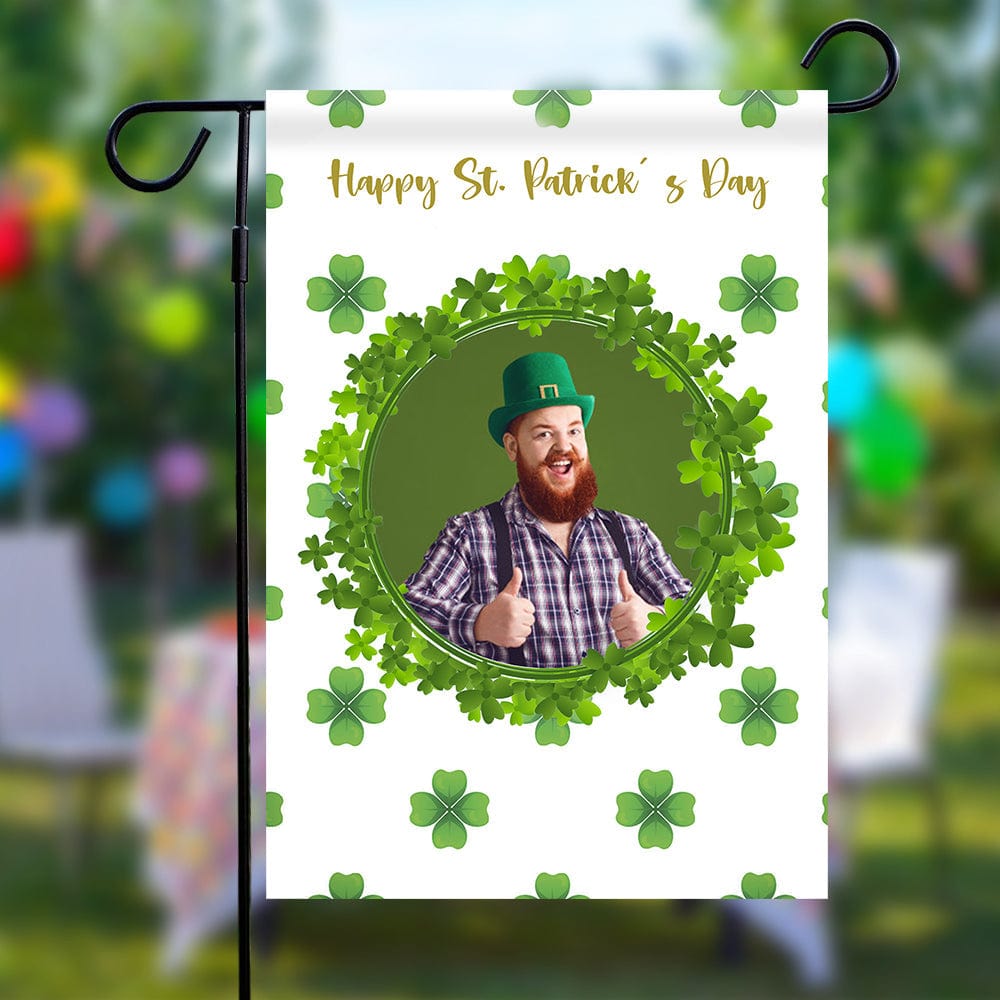 Bandiera Di San Patrizio Con Foto Personalizzata, Regalo Per Il Giardino O La Famiglia. - GiftlabIT