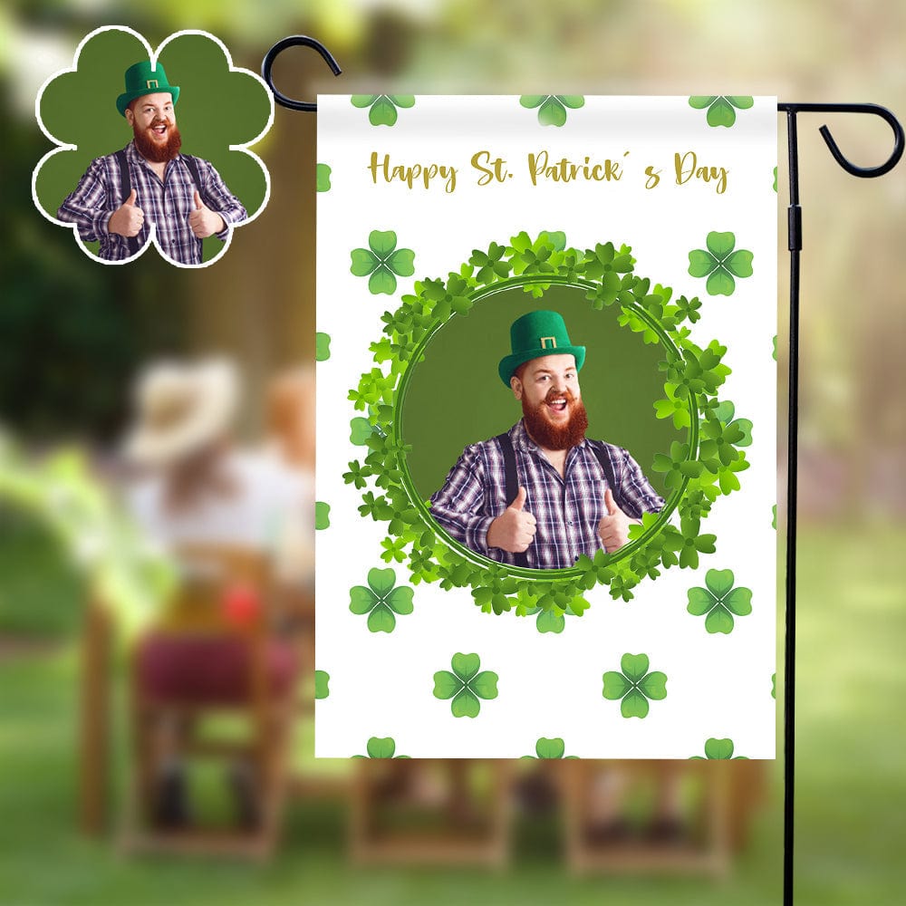 Bandiera Di San Patrizio Con Foto Personalizzata, Regalo Per Il Giardino O La Famiglia. - GiftlabIT