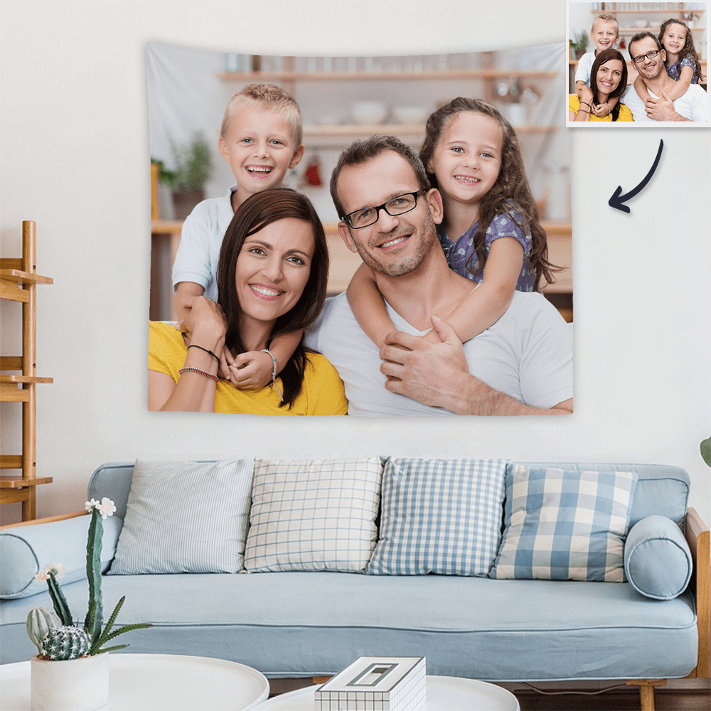 Arazzo Fotografico Personalizzato Per La Famiglia - 50x60 Pollici - GiftlabIT