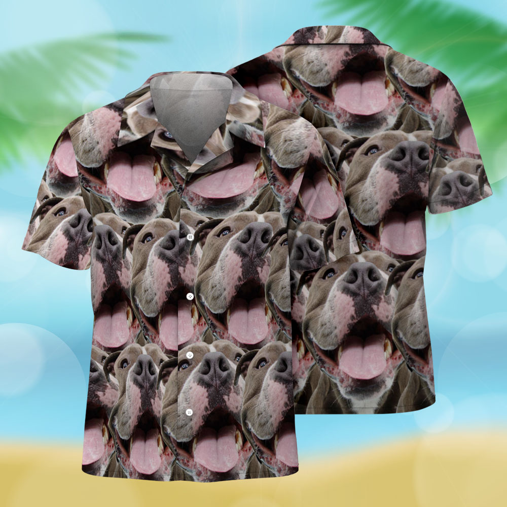 Camicia Hawaiana Personalizzata Con Foto, Con Grande Faccia, Divertente, Estiva Per Amanti Dei Cani - GiftlabIT