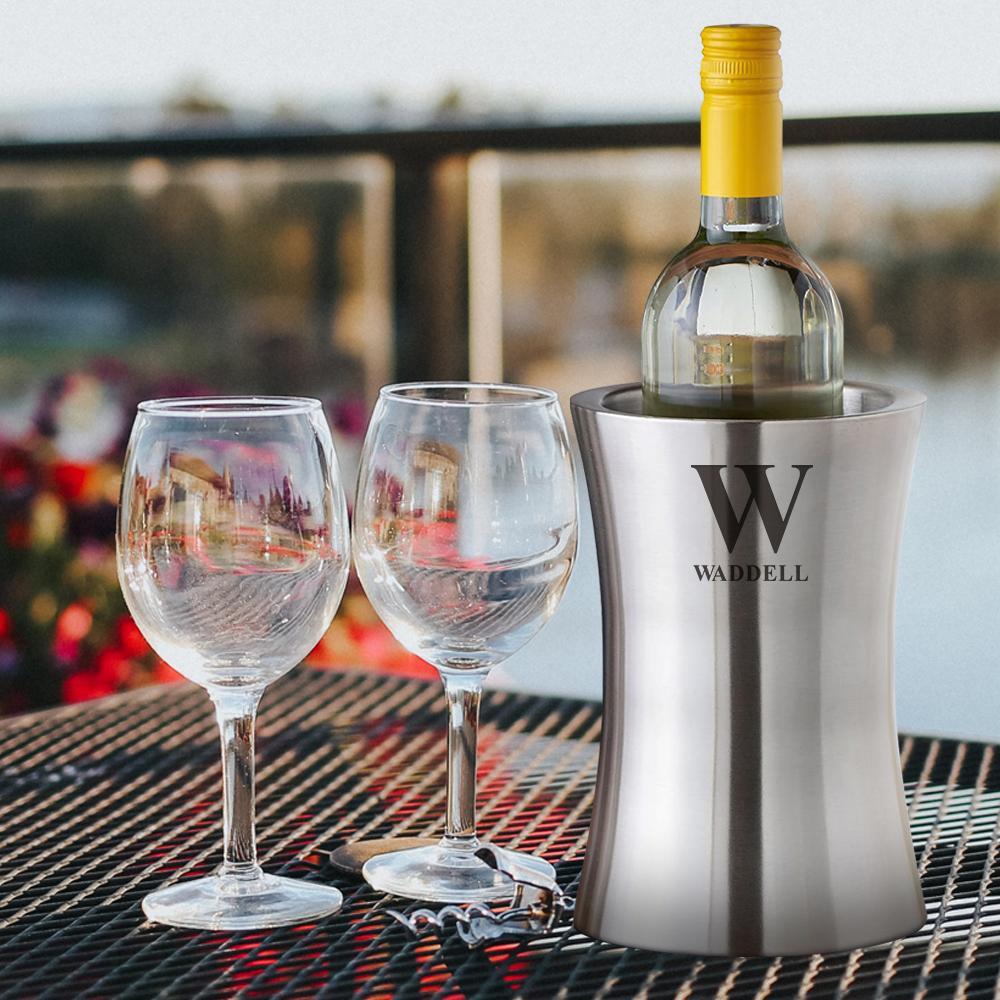 Refrigeratore Per Vino Con Nome Inciso, Refrigeratore Per Vino In Acciaio Inox, Regalo Per Gli Amanti Del Vino, Regalo Di Natale - GiftlabIT