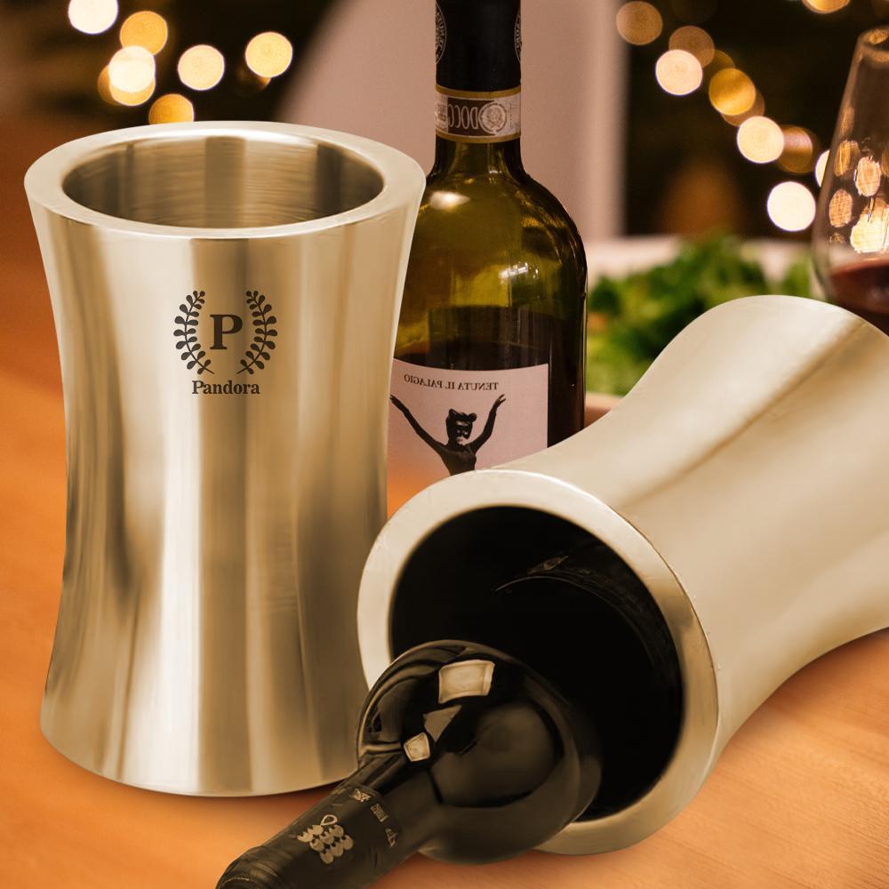 Refrigeratore Per Vino In Acciaio Inox Con Nome Inciso, Regalo Di San Valentino - GiftlabIT