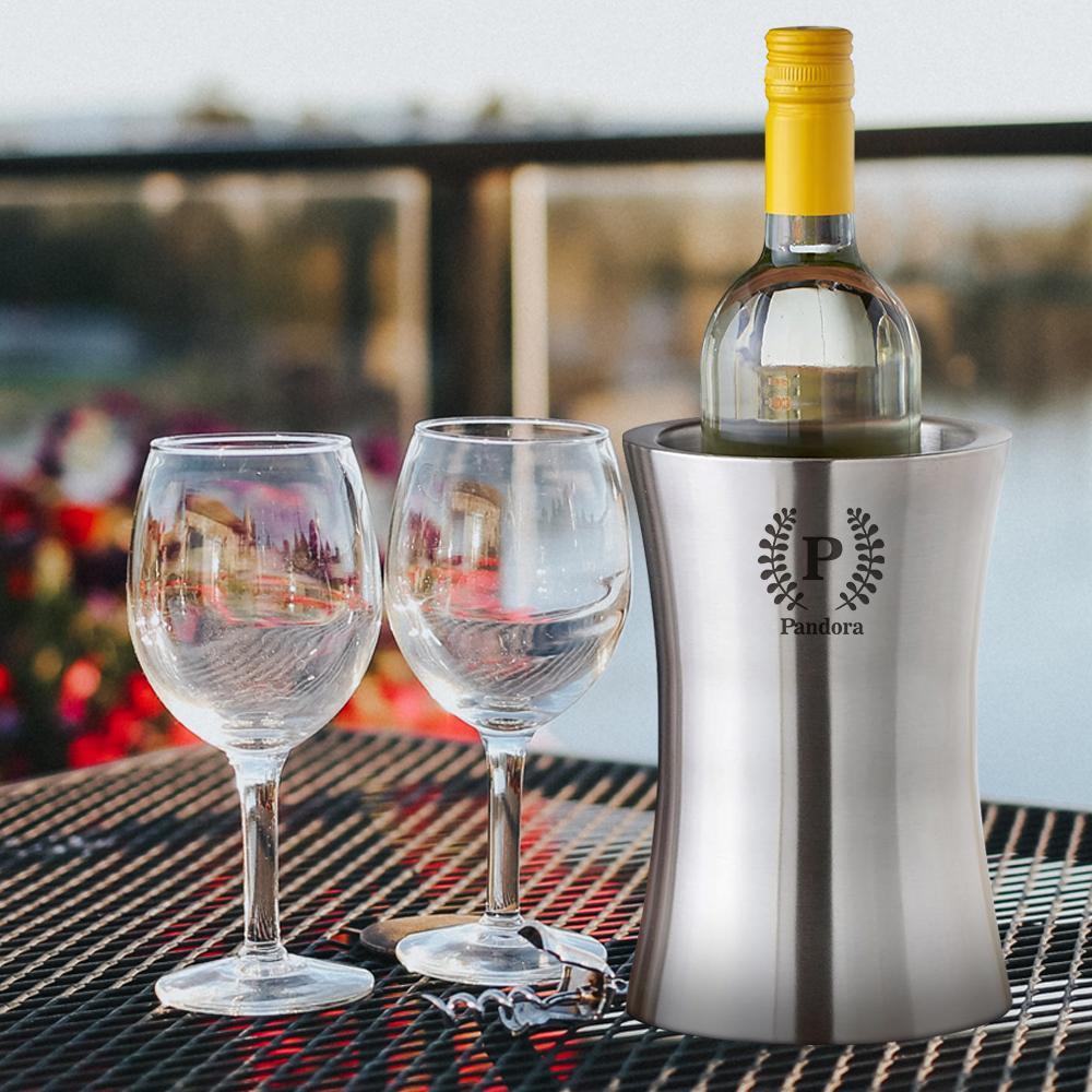 Refrigeratore Per Vino In Acciaio Inox Con Nome Inciso, Regalo Di San Valentino - GiftlabIT