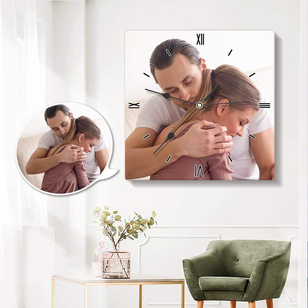 Orologio Da Parete Personalizzato Con Foto, Regalo Per La Casa Di Una Coppia - 20*20 Cm - GiftlabIT