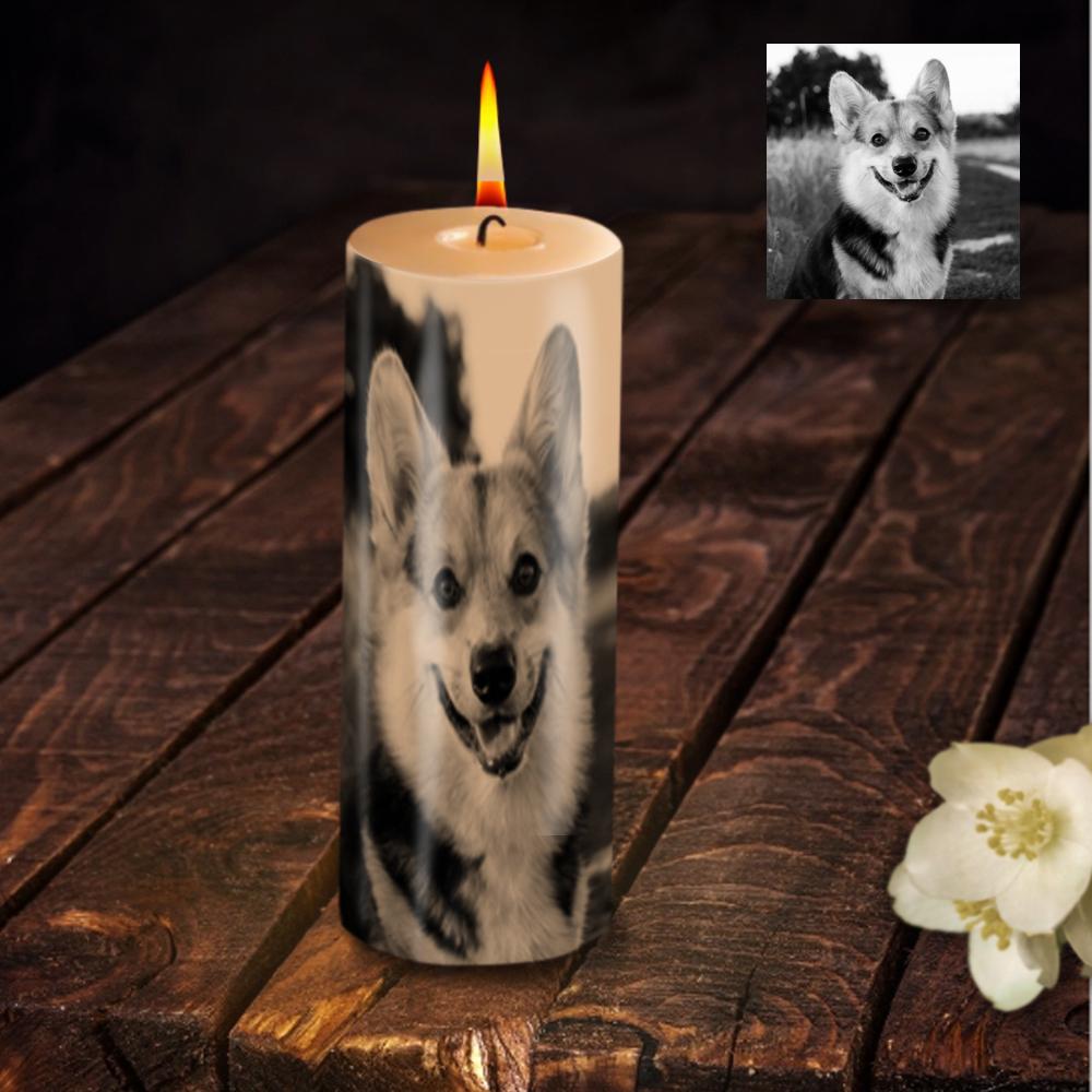 Candela Commemorativa, Candela Personalizzata Con Foto, Regalo Di Condoglianze Per La Perdita Di Un Cane. - GiftlabIT
