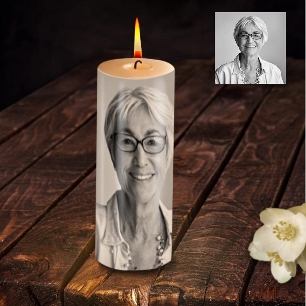 Candela Commemorativa Personalizzata Con Foto, Regalo Per La Perdita Della Madre. - GiftlabIT