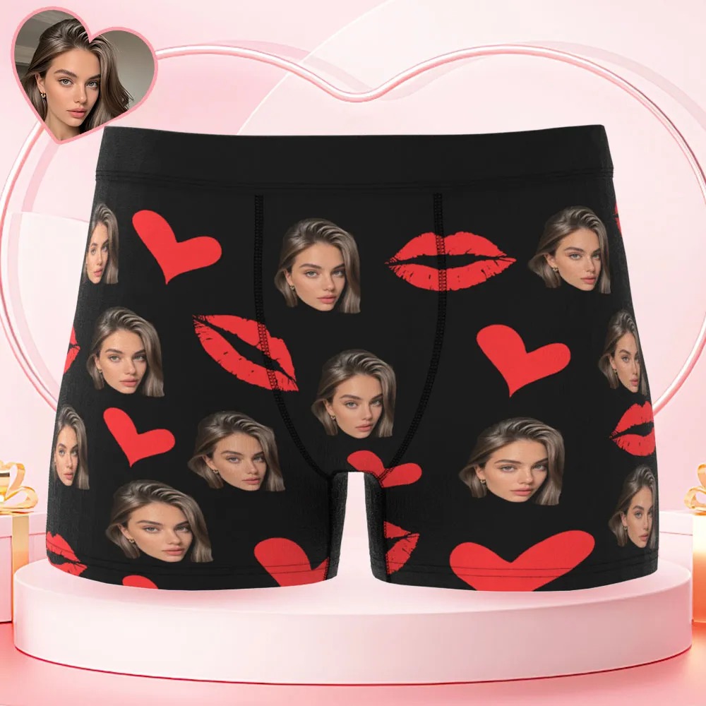 Labbra Rosse Personalizzate, Biancheria Intima Personalizzata, Biancheria Intima Personalizzata Con Foto, Mutandine Natalizie Personalizzate Con Foto - GiftlabIT
