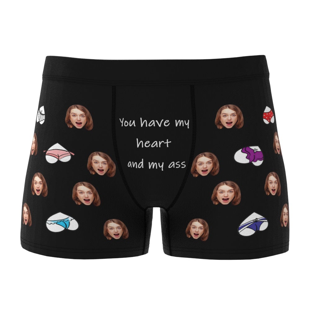 Boxer Di San Valentino Con La Faccia, Regali Di San Valentino Per Lui - Cuore E Sedere - GiftlabIT
