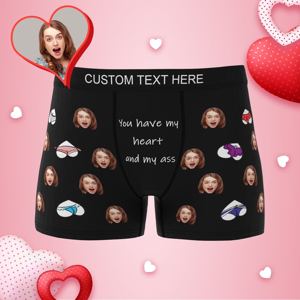 Boxer Di San Valentino Con La Faccia, Regali Di San Valentino Per Lui - Cuore E Sedere - GiftlabIT