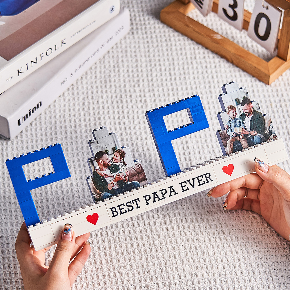 Puzzle Di Mattoncini Personalizzati Con Foto Per Papà, Testo Personalizzato, Blocchi Fotografici, Regali Per La Festa Del Papà - GiftlabIT