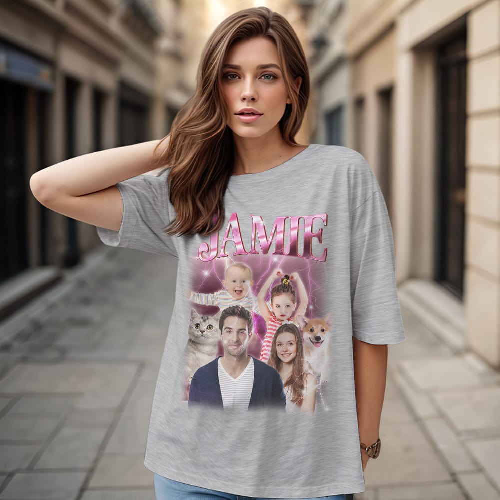 Maglietta Vintage Personalizzata Con Foto E Nome, Regalo Per Animali Domestici, Regalo Per Cani, Regalo Per Coppie - GiftlabIT