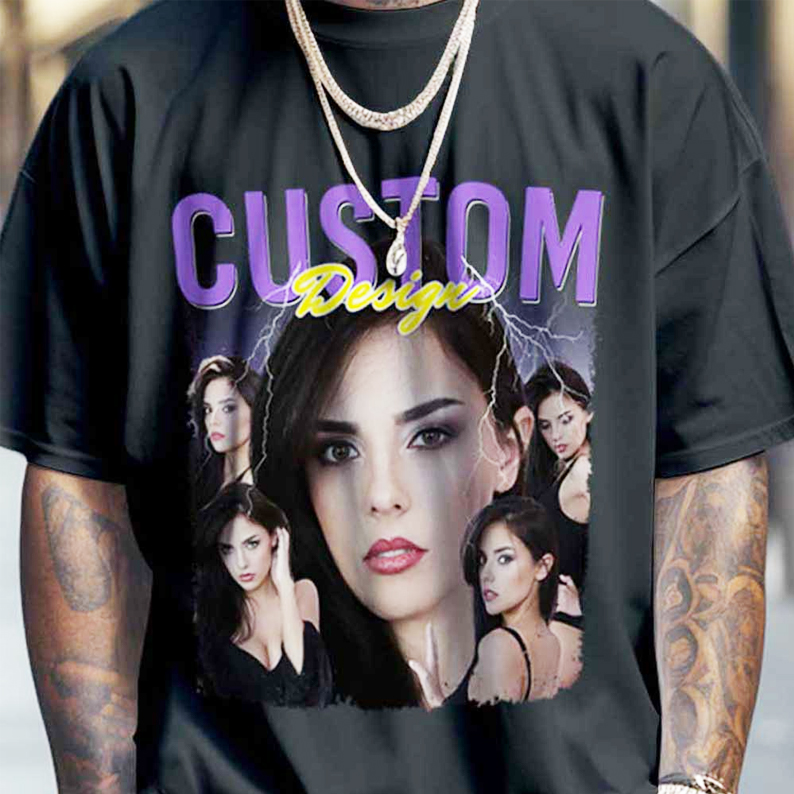Magliette Personalizzate Con Foto, Stile Bootleg, Regali Per Lei - GiftlabIT