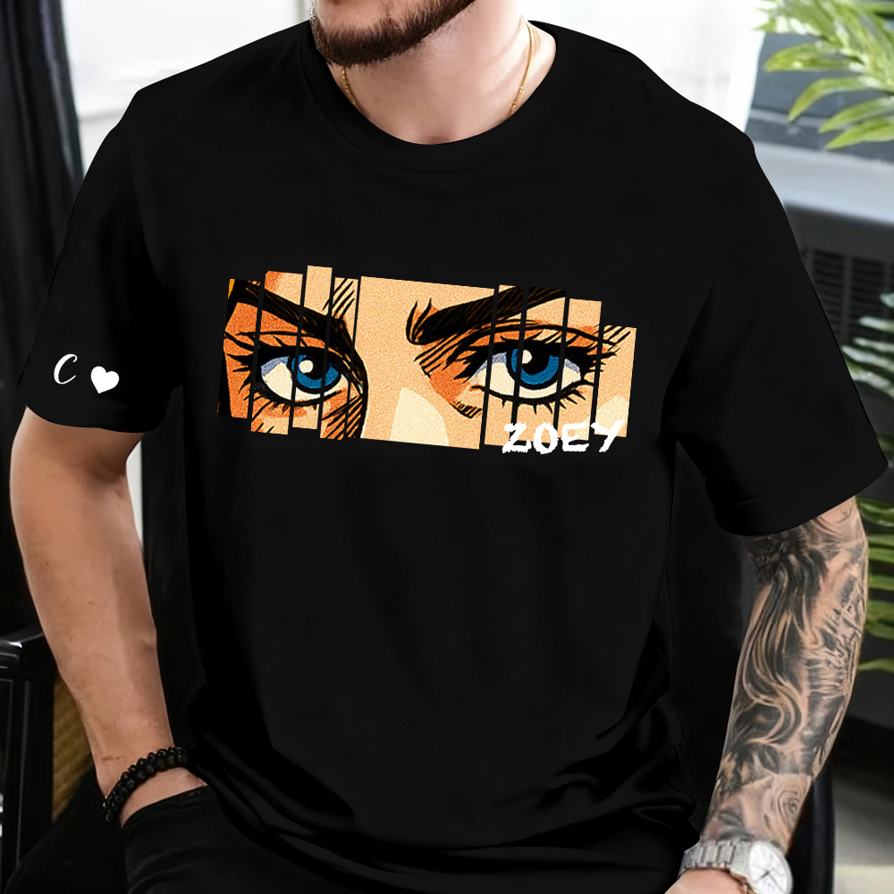 Maglietta Con Occhi Personalizzati In Stile Fumetto Retrò - GiftlabIT