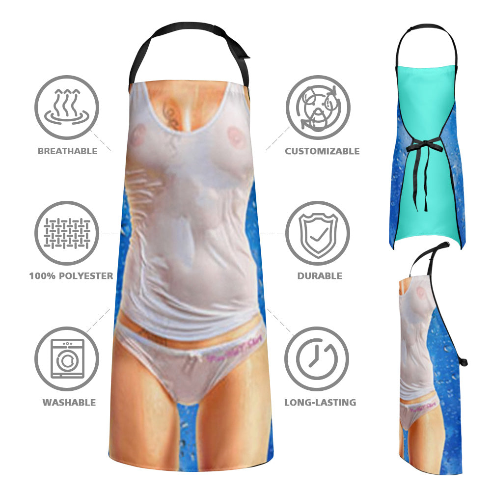 Grembiule Da Cucina Sexy, Regali Per Lei, Maglietta Sexy Con Stampa Effetto Bagnato. - GiftlabIT