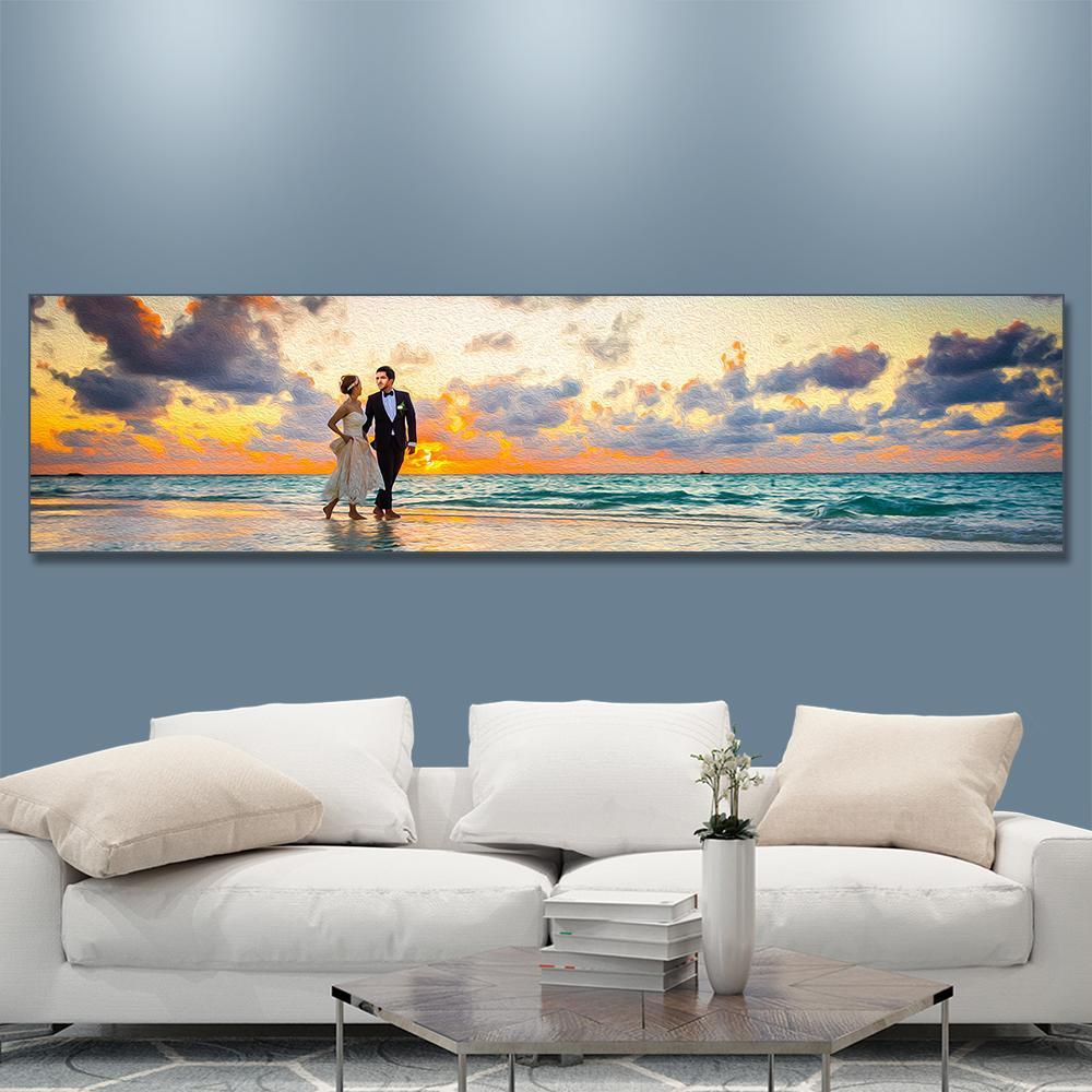 Stampa Su Tela Personalizzata Di Grandi Dimensioni, Regalo Di Nozze O Di Anniversario - 160*40 Cm - GiftlabIT