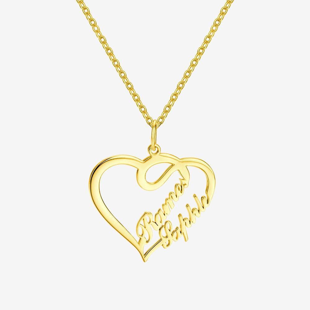 Regalo Di Condoglianze Per La Perdita Della Mamma: Collana Con Nome E Cuore - Due Nomi - GiftlabIT