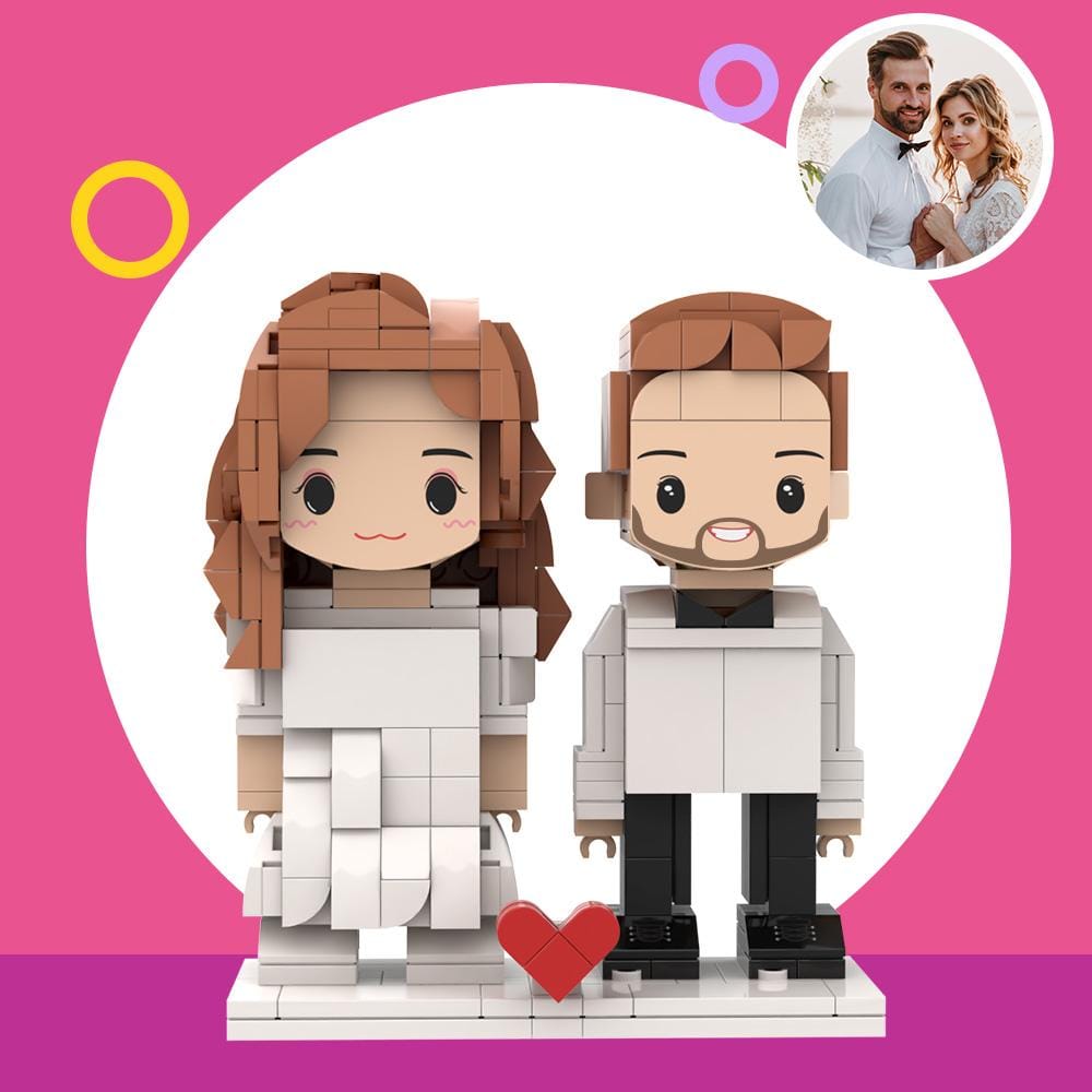 Regali Di San Valentino, Personaggi In Mattoncini Personalizzabili A Corpo Intero, Personaggi In Mattoncini Con Volti Carini, Regali Di Anniversario Per Lei - GiftlabIT