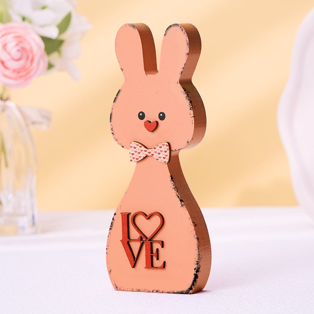 Coppia Di Coniglietti In Legno, Decorazione Per La Casa, Regalo Di San Valentino Per La Coppia - GiftlabIT